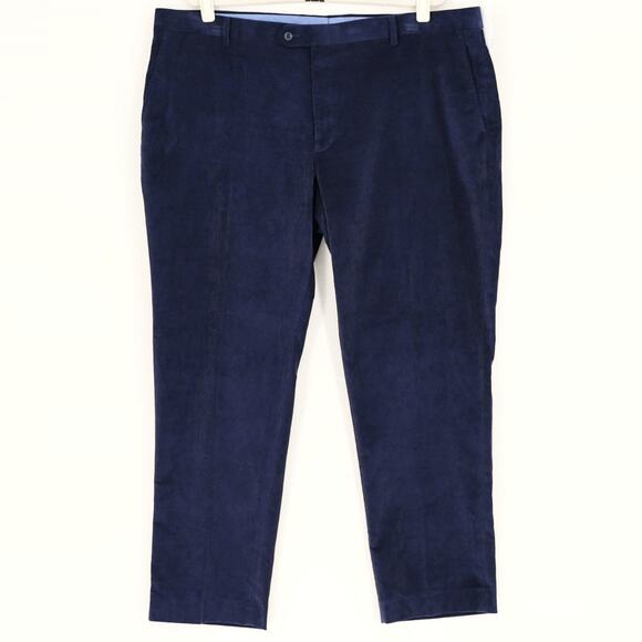 Tommy Hilfiger Men's Solid Navy Corduroy Cotton Modern-Fit Pants Size 40x32 - Picture 2 of 5